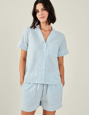 Stripe Short Pyjamas Set, Blue (BLUE), large