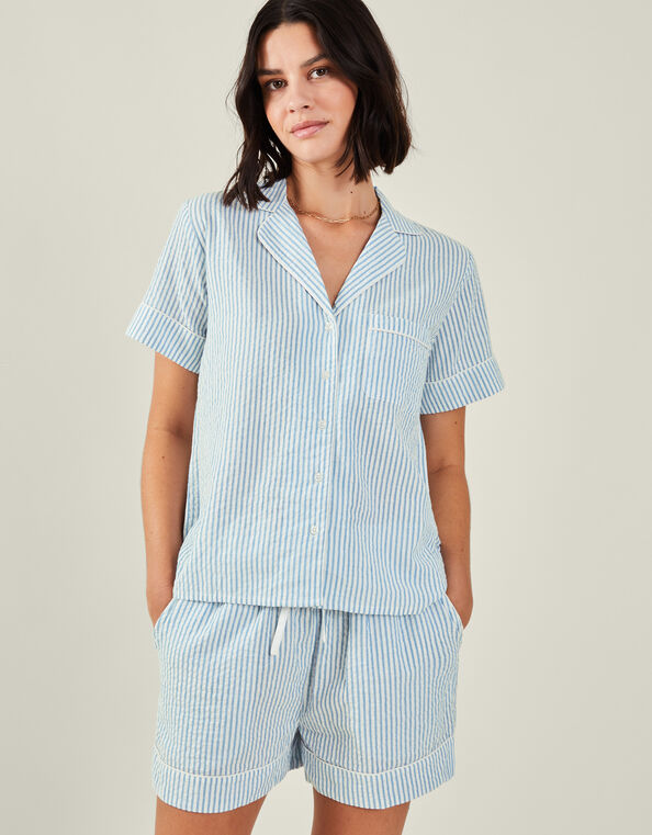 Stripe Short Pyjamas Set, Blue (BLUE), large