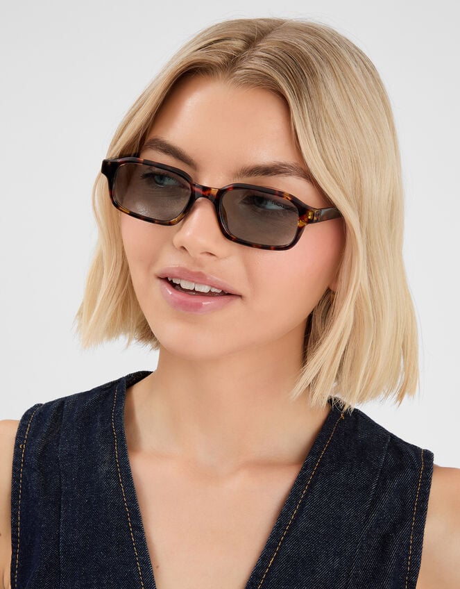 Slim Tort Rectangle Sunglasses, , large