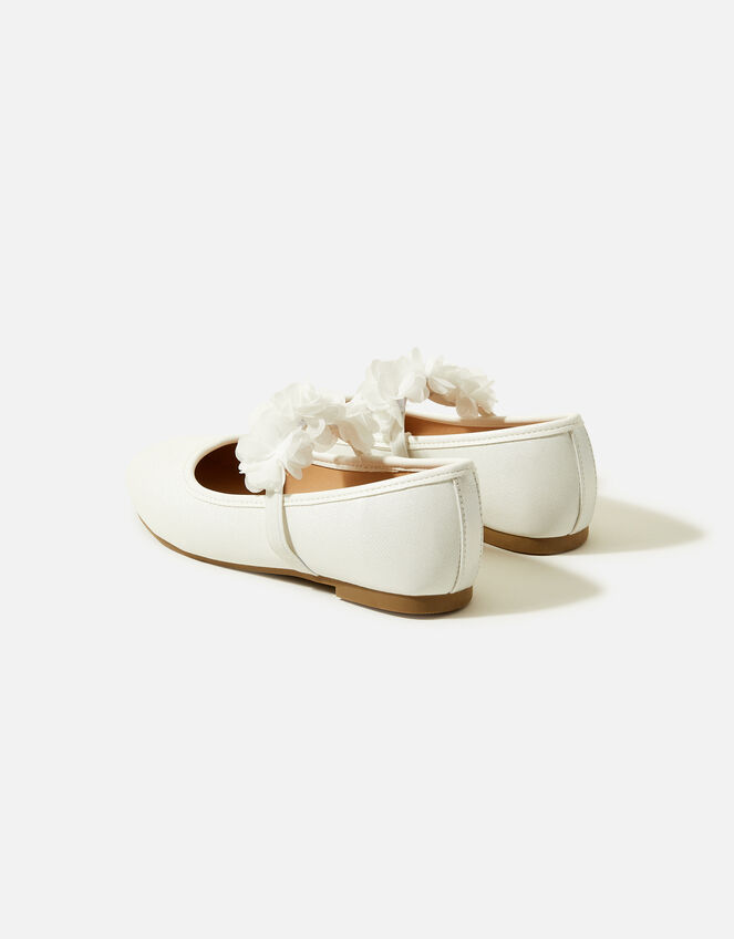 Girls Multi Corsage Ballerina Flats, Ivory (IVORY), large