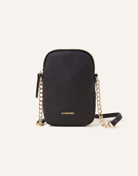Chain Strap Phone Purse, Black (BLACK), large