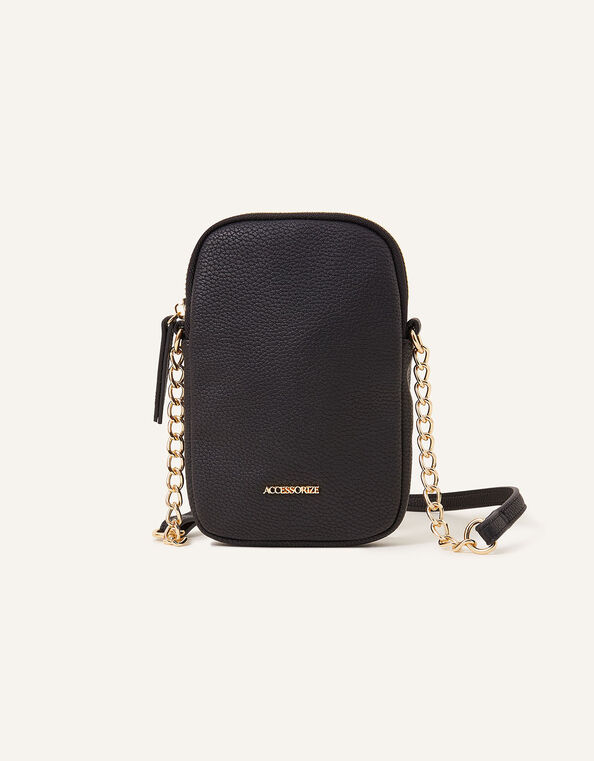 Chain Strap Phone Purse, Black (BLACK), large