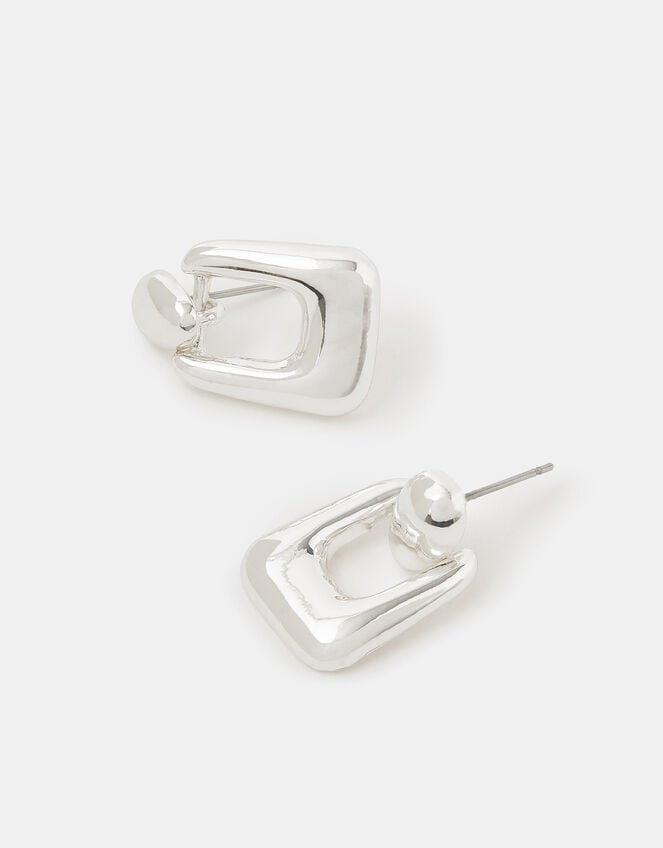 Mini Square Doorknocker Earrings, , large