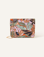 Palm Print Embellished Clutch Bag, , large