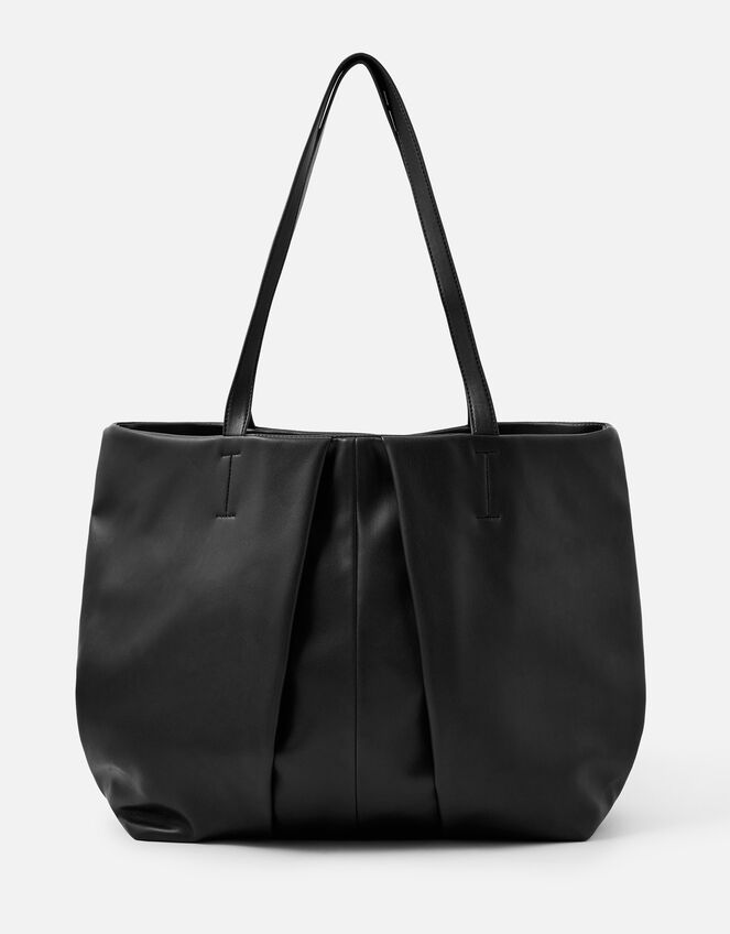 Savannah Pleated Slouch Shopper, Black (BLACK), large