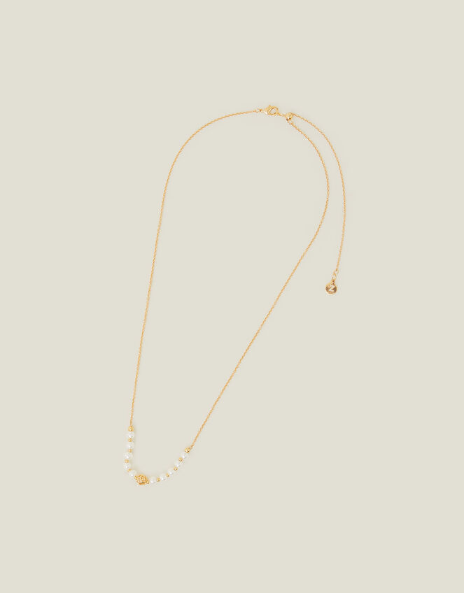 14ct Pearly Bead Necklace, , large