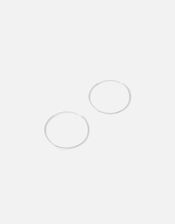 Sterling Silver Large Hoop Earrings, , large