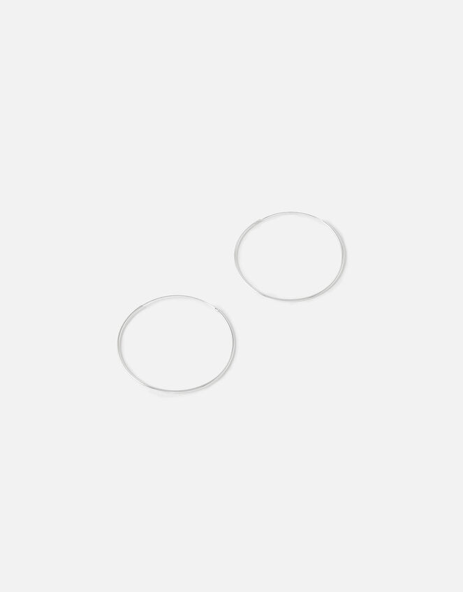 Sterling Silver Large Hoop Earrings, , large