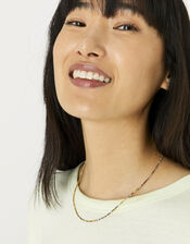 14ct Gold-Plated Rainbow Tennis Necklace, , large