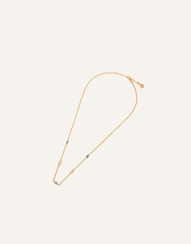 14ct Gold-Plated Sparkle Aventurine Necklace, , large