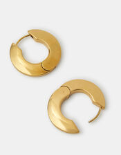 Stainless Steel Mixed Metal Twist Hoop Earrings, , large