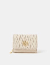 Shell Pleated Tri-Fold Purse, , large