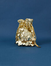 Disco Sequin Drawstring Bag, Gold (GOLD), large