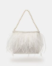 Feather Beaded Bridal Bag, , large