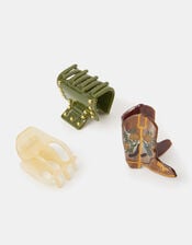 3-Pack Mix Cowboy Stud Claw Clips, , large