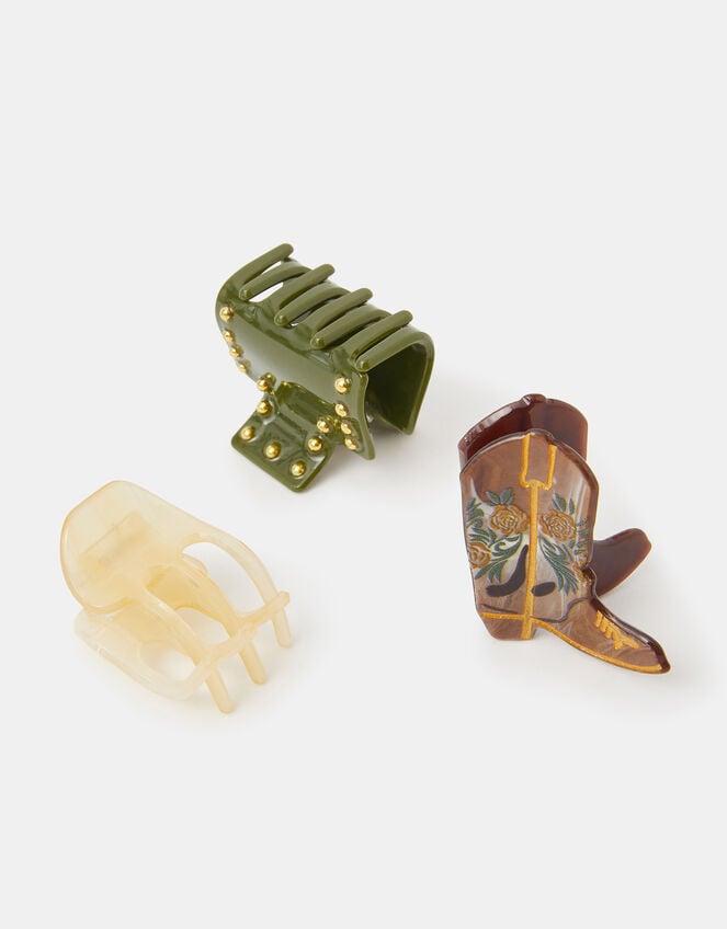 3-Pack Mix Cowboy Stud Claw Clips, , large