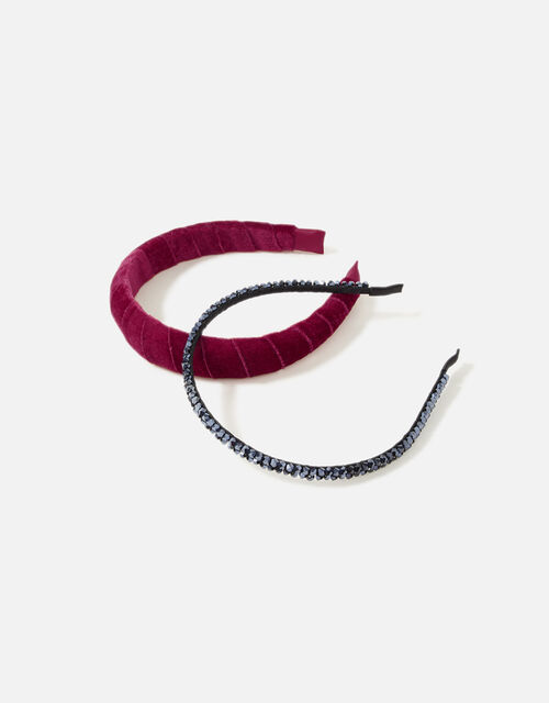 Bead and Velvet Headband Set, , large