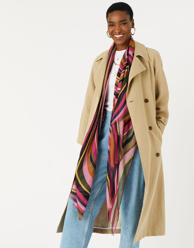 Retro Swirl Scarf in Recycled Polyester , , large