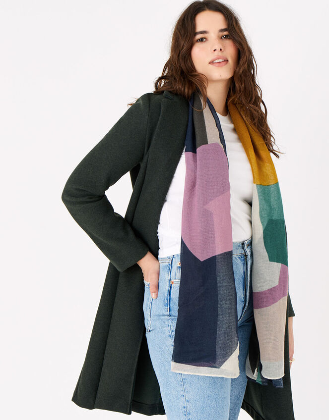 Kita Geo Print Scarf in Recycled Polyester, , large