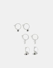 3-Pack Evil Eye Charm Hoop Earrings, , large