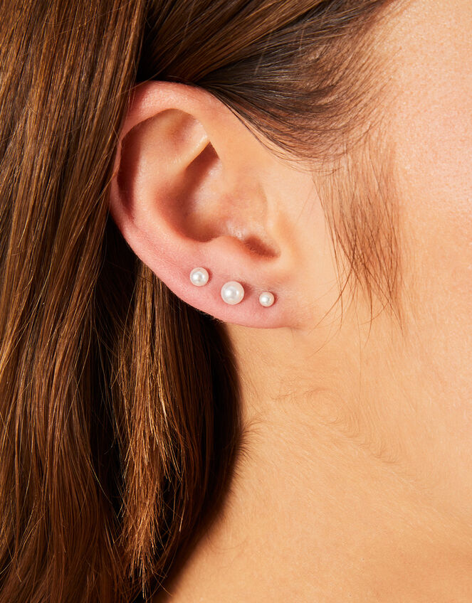3-Pack Pearly Studs, , large