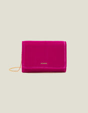 Velvet Cross Body Bag, Pink (FUCHSIA), large
