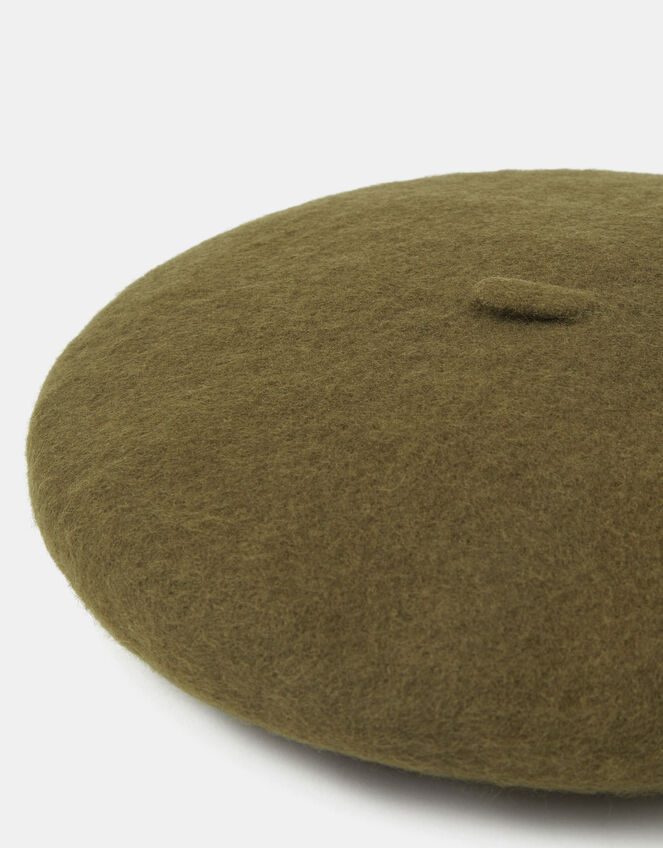 Wool Beret, Green (OLIVE), large