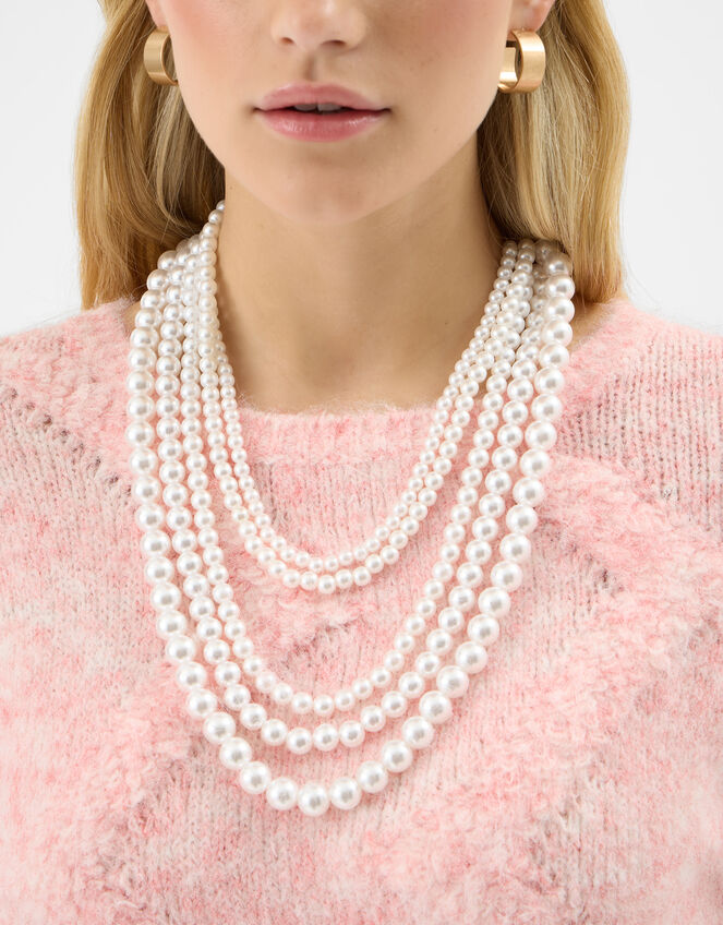 Layered Pearl Necklace, , large