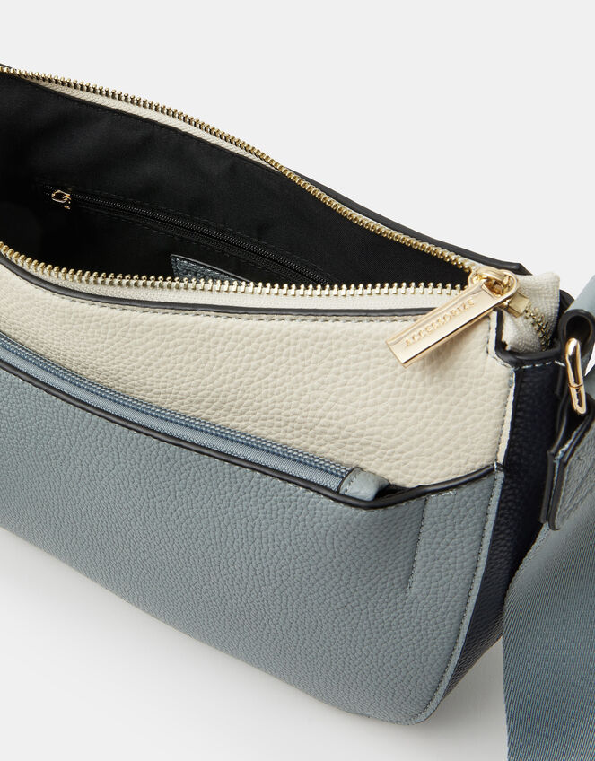 Colour Block Crossbody Bag, Blue (BLUE), large