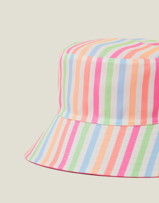 Girls Stripe Bucket Hat, Multi (BRIGHTS MULTI), large