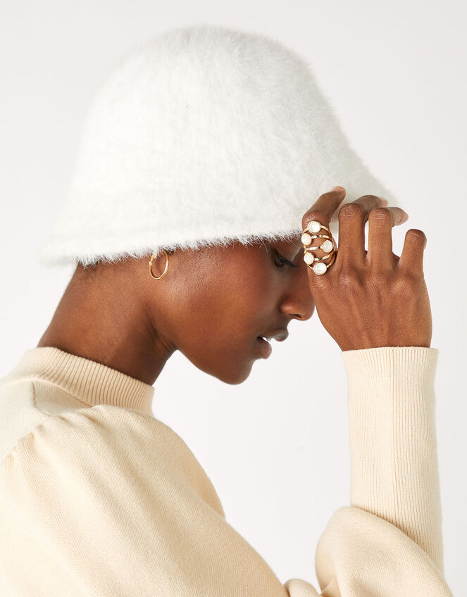 Estella Pearly Stone Ring, Cream (CREAM), large
