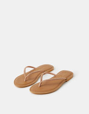 Diamant&eacute; Leather Flip Flops, Gold (ROSE GOLD), large