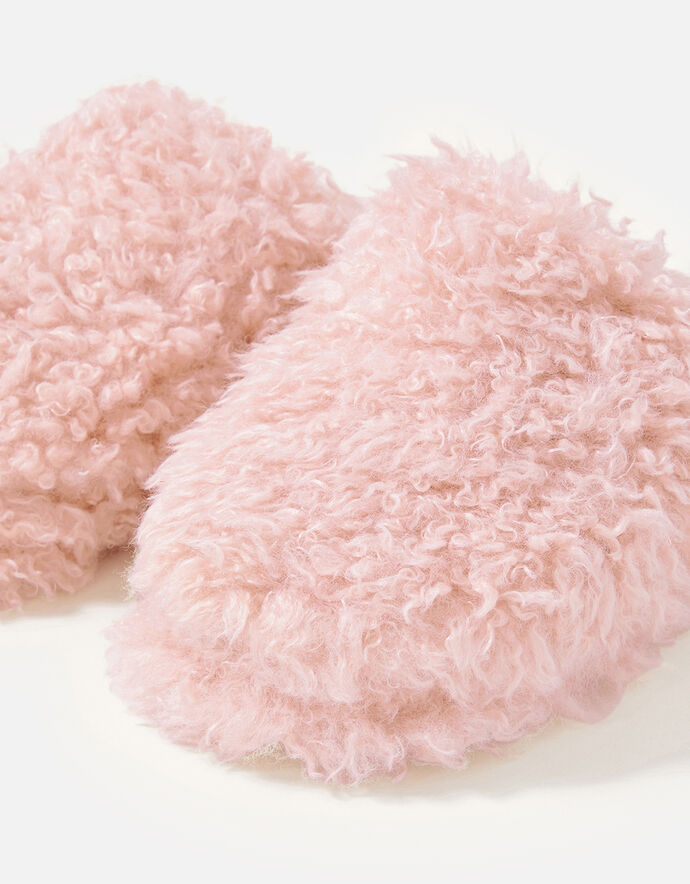 Fluffy Teddy Slippers Pink Slippers Accessorize UK — free download