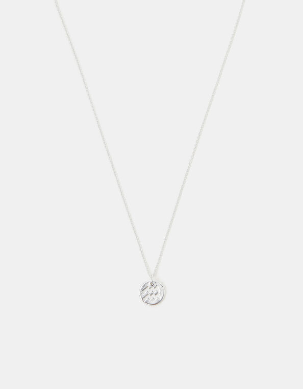 Sterling Silver Zodiac Pendant Necklace, Silver (ST SILVER), large