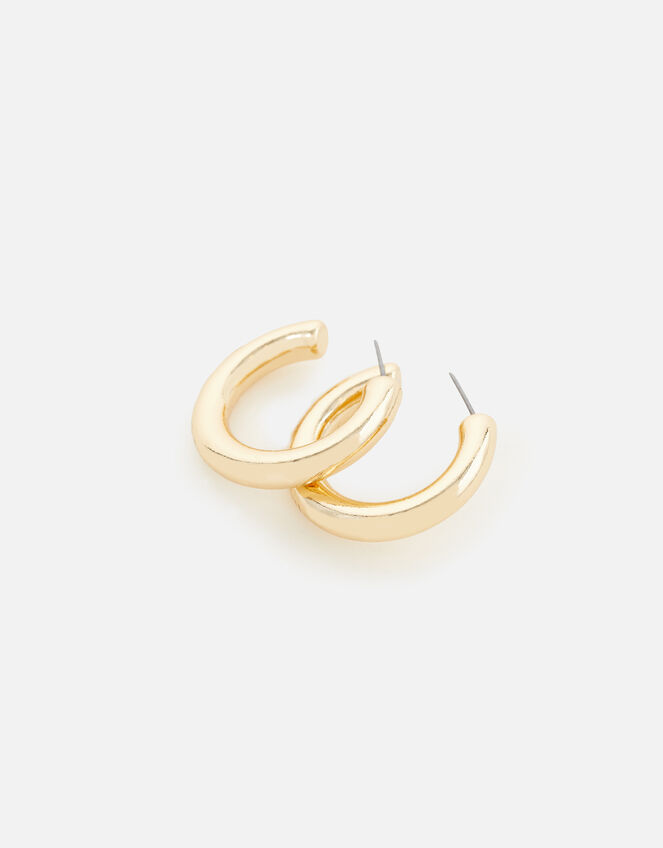 Reconnected Chunky Tube Hoops, Gold (GOLD), large