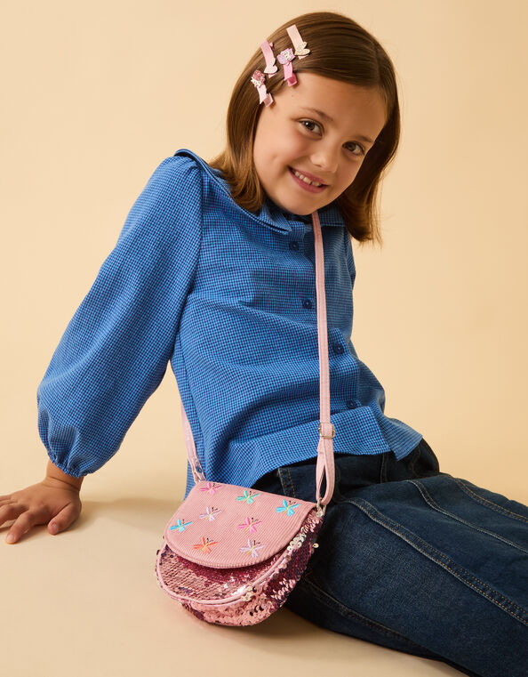 Girls Sequin Butterfly Crossbody Bag, , large