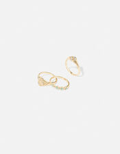 Engraved Signet Rings Set of Three, Blue (TURQUOISE), large