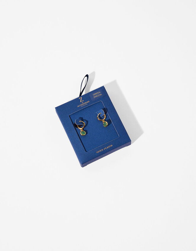 Gold-Plated Birthstone Earrings - December, , large