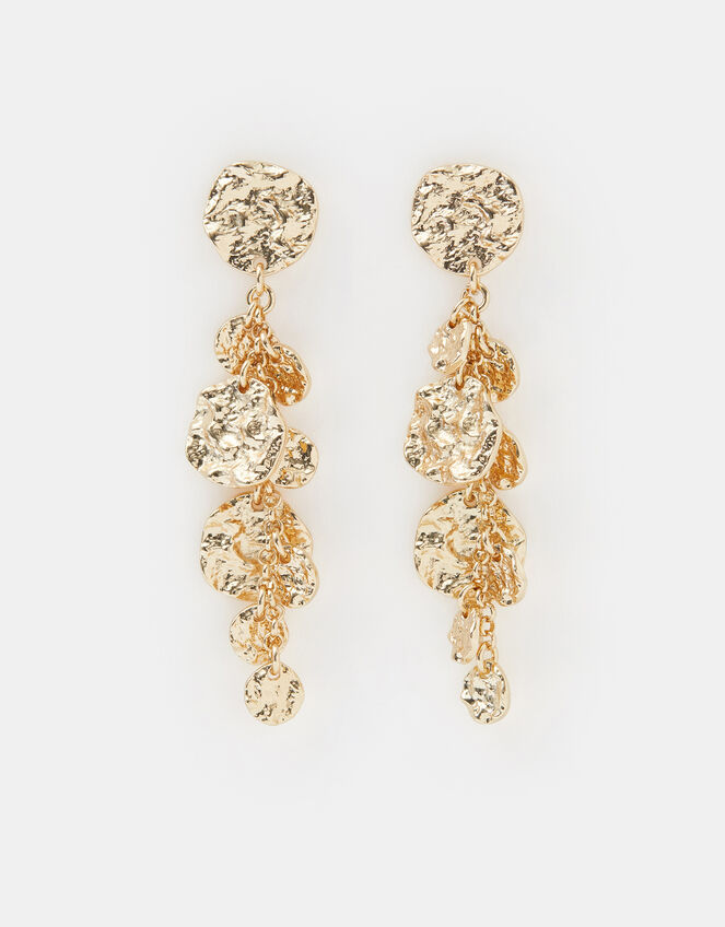 Molten Coin Drop Earrings, , large