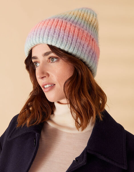Ombre Pastel Knit Hat, , large