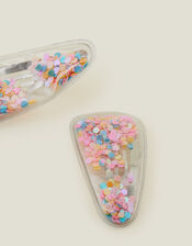 2-Pack Girls Shake Glitter Hair Clips, , large