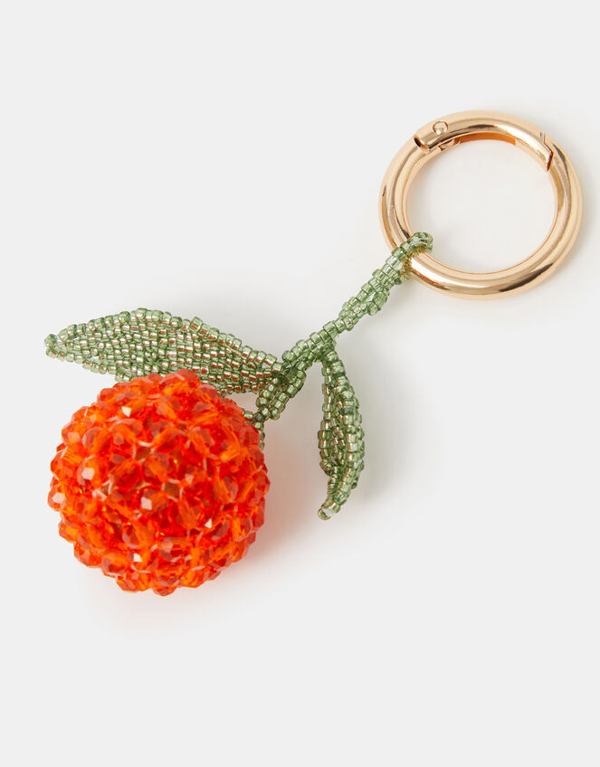Beaded Orange Bag Charm, , large