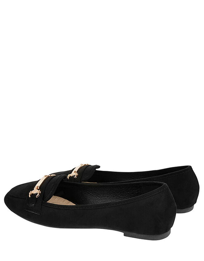 Metal Bar Flat Shoe, Black (BLACK), large
