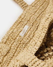 Crochet Raffia Beach Bag, , large