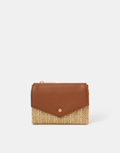 Metallic Raffia Fold Out Purse, , large