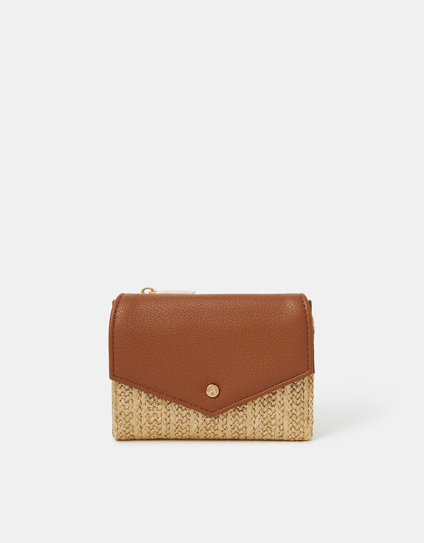 Metallic Raffia Fold Out Purse, , large
