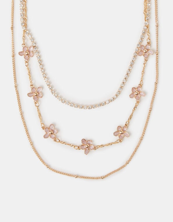 3-Pack Flower Chain Necklaces, , large