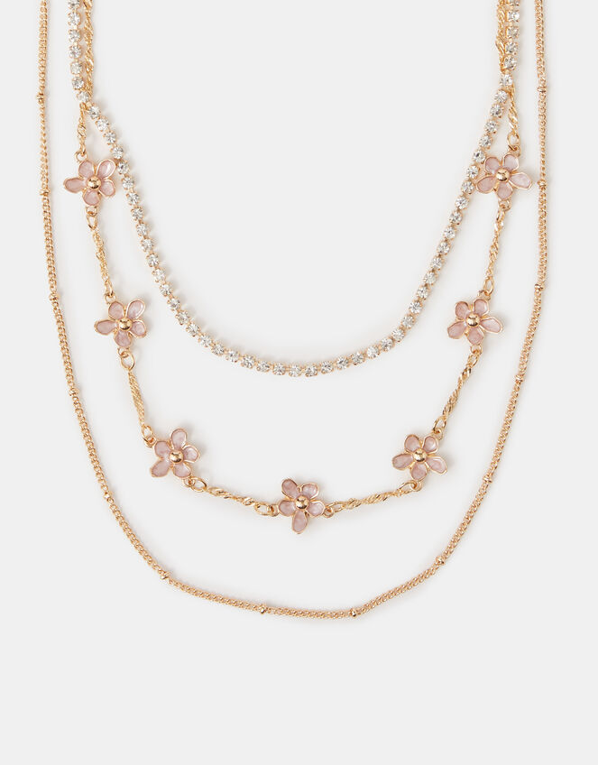 3-Pack Flower Chain Necklaces, , large