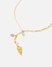 Gold-Plated Heart Talisman Y-Necklace, , large