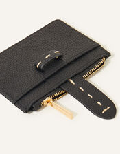 Stitch Detailing Card Holder , Black (BLACK), large